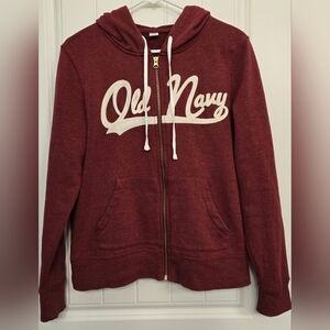 Vintage Old Navy Burgundy Zip-Up Hoodie